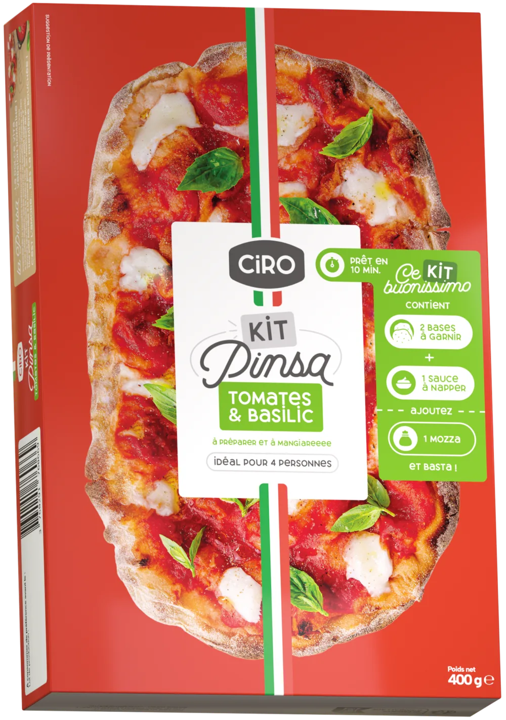 Ciro • Kit Pain Mini Pinsa Sauce tomate Basilic Vertical V12 HD